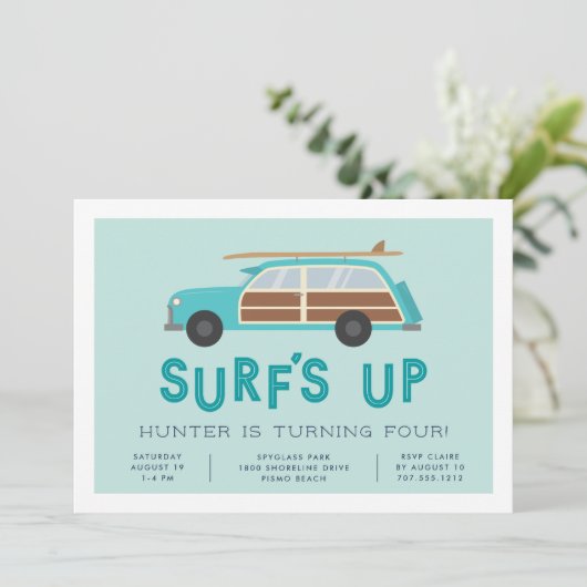 Woody Car Birthday Party - Uitnodiging (Staand voorkant)