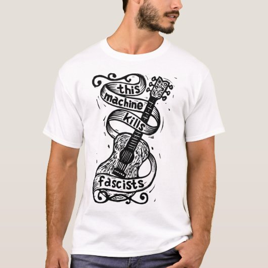 Woody Guthrie - Deze machine doodt fascisten T-shirt (Voorkant)