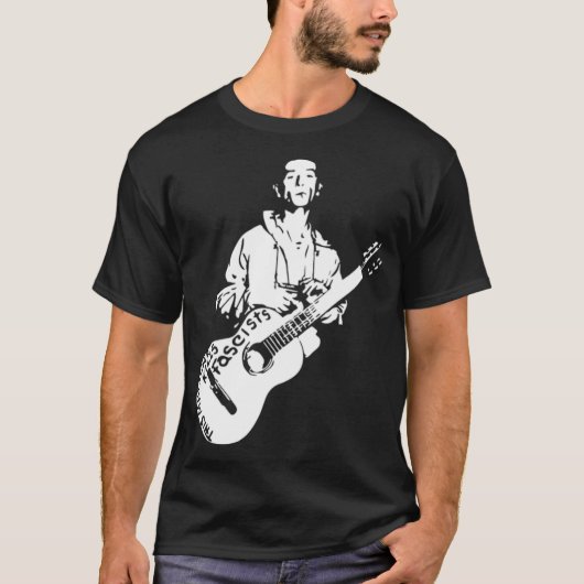 Woody Guthrie Deze machine doodt golfmeisje grappi T-shirt (Voorkant)