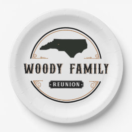 Woody logo borden papieren bordje