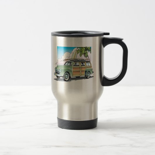 Woody met Surf Board Travel Mug Reisbeker (Rechts)