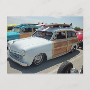 Woody met surfboard. briefkaart