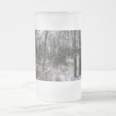 Woody Snow Day Frosted Glass Beer Mok (Center)