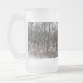 Woody Snow Day Frosted Glass Beer Mok (Links)