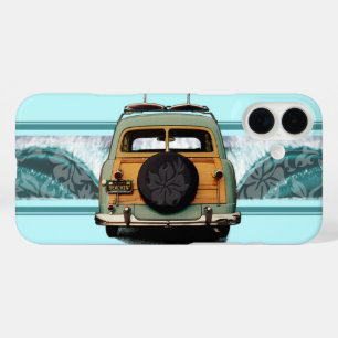 Woody Wave Hawaiian Surf Illustration Hoesje-Mate iPhone 16 Plus Hoesje