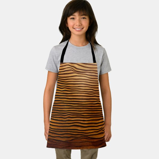 Woody Waves of Wonder - Elegant Houten Korrel Mode Schort (Insitu)