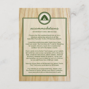 Woody Wedding & Glamping-informatiekaart Informatiekaartje