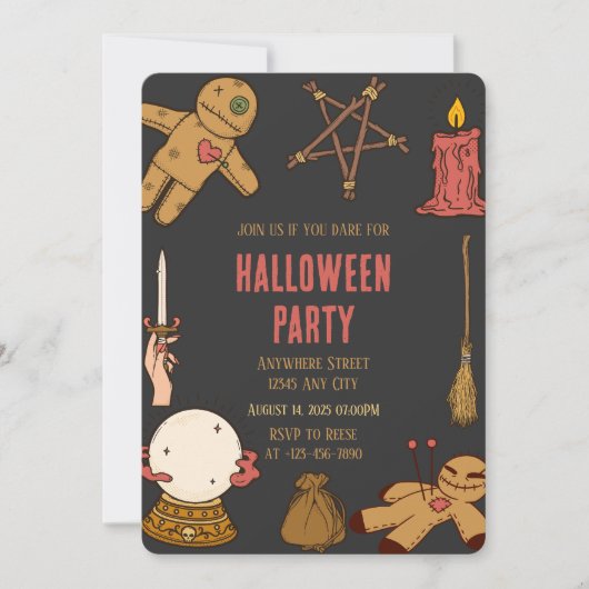 Woody Witch Crafts Halloween Party Uitnodiging (Voorkant)