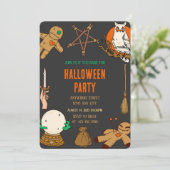 Woody Witch Crafts Halloween Party Uitnodiging (Staand voorkant)