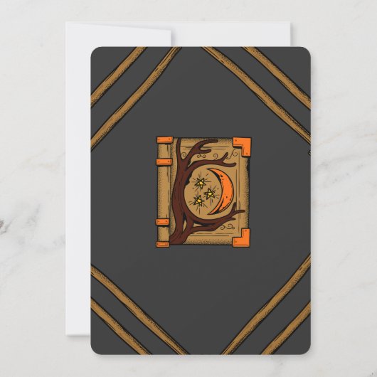 Woody Witch Crafts Halloween Party Uitnodiging (Achterkant)