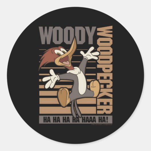 Woody Woodpecker Ha Ha Jumg Ronde Sticker (Voorkant)