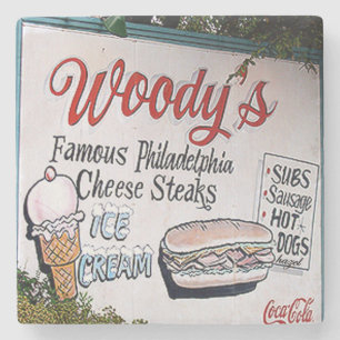 Woody's, Virginia Highland, Atlanta Landmark Marbl Stenen Onderzetter