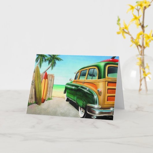 Woodysurfretro Kaart (Gele Bloem)