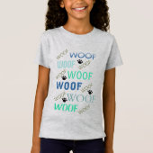 WOOF all over met poten meisjes T-shirt (Voorkant)