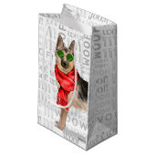 Woof Art en een Duitse herder kersthond Klein Cadeauzakje (Voorkant Gekanteld)