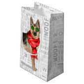Woof Art en een Duitse herder kersthond Klein Cadeauzakje (Achterkant Gekanteld)