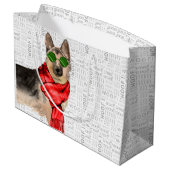 Woof Art Grappige Duitse Herder Kerstmis Groot Cadeauzakje (Achterkant Gekanteld)