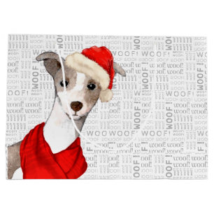Woof Art Grappige Italiaanse Greyhound Hond Kerstm Groot Cadeauzakje