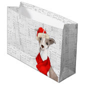 Woof Art Grappige Italiaanse Greyhound Hond Kerstm Groot Cadeauzakje (Voorkant Gekanteld)