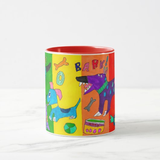 "Woof! Bark!" Colorful Dog Mug Mok (Midden)