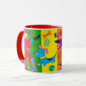 "Woof! Bark!" Colorful Dog Mug Mok (Voorkant links)