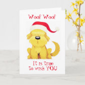 WOOF BETEKENT "ZEER VROLIJK KERSTFEEST" KAART (Gele Bloem)