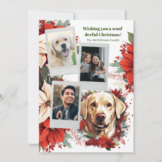 Woof-derful Labrador Retriever Familie Kerstmis Feestdagenkaart (Voorkant)