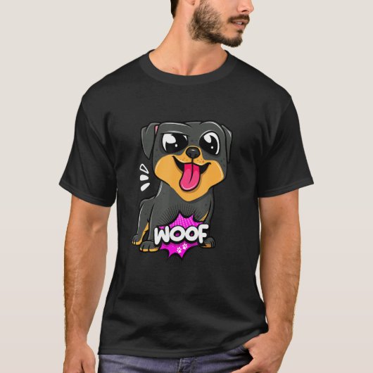Woof Dog Design Cute and Funny T-shirt (Voorkant)