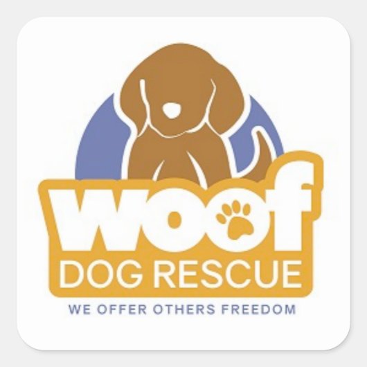 WOOF Dog Rescue Stickers voor de lol! (Voorkant)