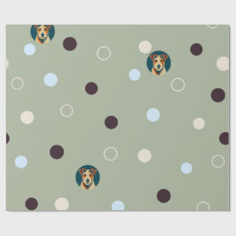 Woof-dot Jade — Verfijnde Terrier en Cirkelpatroon Cadeaupapier