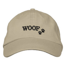 WOOF - Geborduurde pet met pootafdruk
