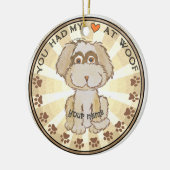 Woof Hond Keramisch Ornament (Links)