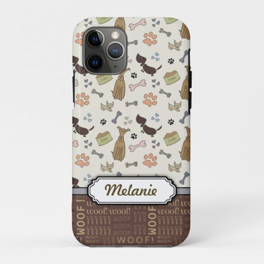 WOOF! Hondenliefhebber - Puppies patroon aanpasbaa Case-Mate iPhone Case (Achterkant)