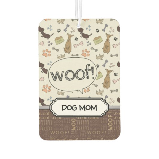 WOOF! Hondenliefhebber - Puppies patroon gepersona Luchtverfrisser (Achterkant)