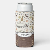 WOOF! Hondenliefhebber - Puppies patroon gepersona Seltzer Blikjeskoeler (Seltzer Achterkant)