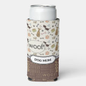 WOOF! Hondenliefhebber - Puppies patroon gepersona Seltzer Blikjeskoeler (Seltzer Voorkant)