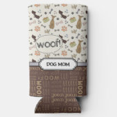 WOOF! Hondenliefhebber - Puppies patroon gepersona Seltzer Blikjeskoeler (Achterkant)