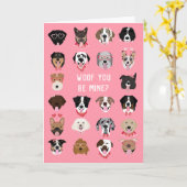 Woof jij bent van mij honden gezicht patroon kaart (Gele Bloem)