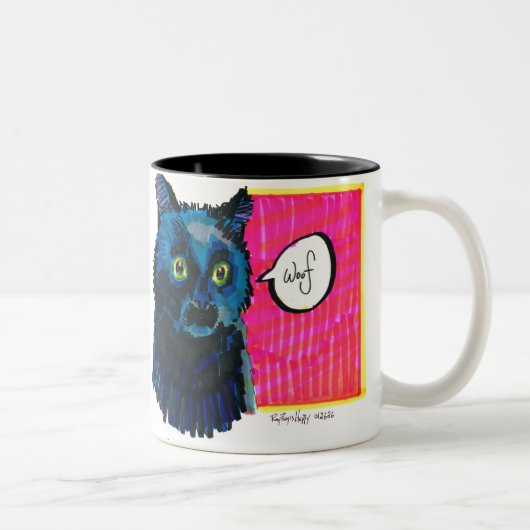 Woof Mug Tweekleurige Koffiemok (Rechts)