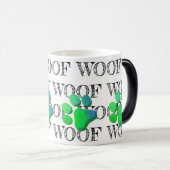 WOOF Patroon Blauw Groene Poot Print Kleurrijk Ple Magische Mok (Voorkant rechts)