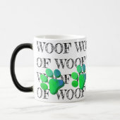 WOOF Patroon Blauw Groene Poot Print Kleurrijk Ple Magische Mok (Links)