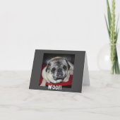 Woof, Pug Inspirerend Note Kaart (Voorkant)