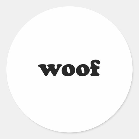 WOOF RONDE STICKER (Voorkant)