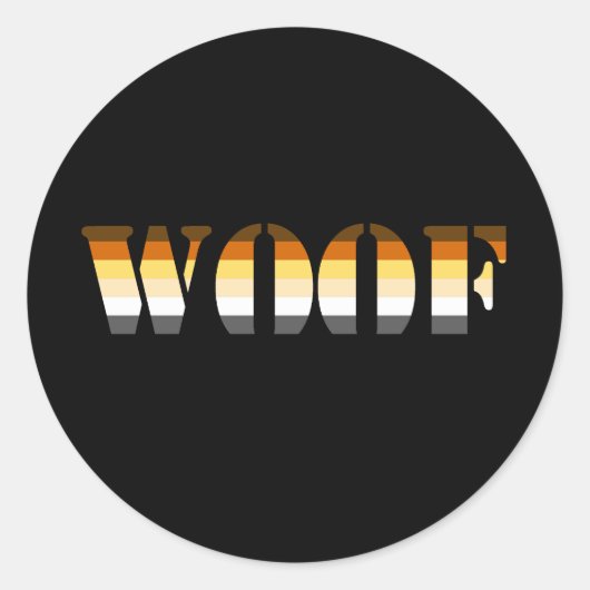 WOOF RONDE STICKER (Voorkant)