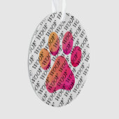 WOOF Typografie Hond Pootafdruk Modern Huisdier Pr Ornament (voorkant)