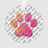 WOOF Typografie Hond Pootafdruk Modern Huisdier Pr Ornament (voorkant)
