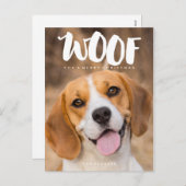 WOOF U een vrolijk kerstfeest | Hondenfoto Feestdagenkaart (Voorkant / Achterkant)