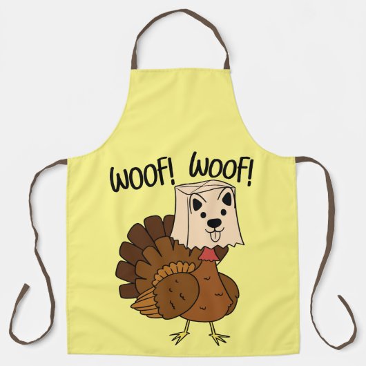 Woof Woof Funny Thanksgiving Turkije Keuken Schort (Voorkant)