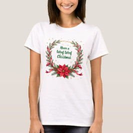 Woof Woof Kerstshirt - Aanpasbare Tekst T-shirt