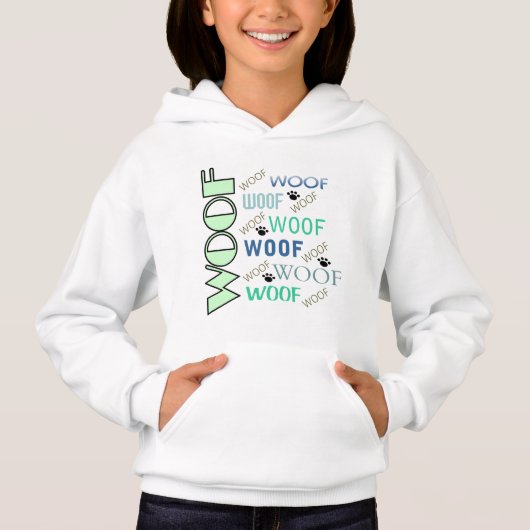 WOOF & WOOF met poten meisjes Hoodie (Voorkant)